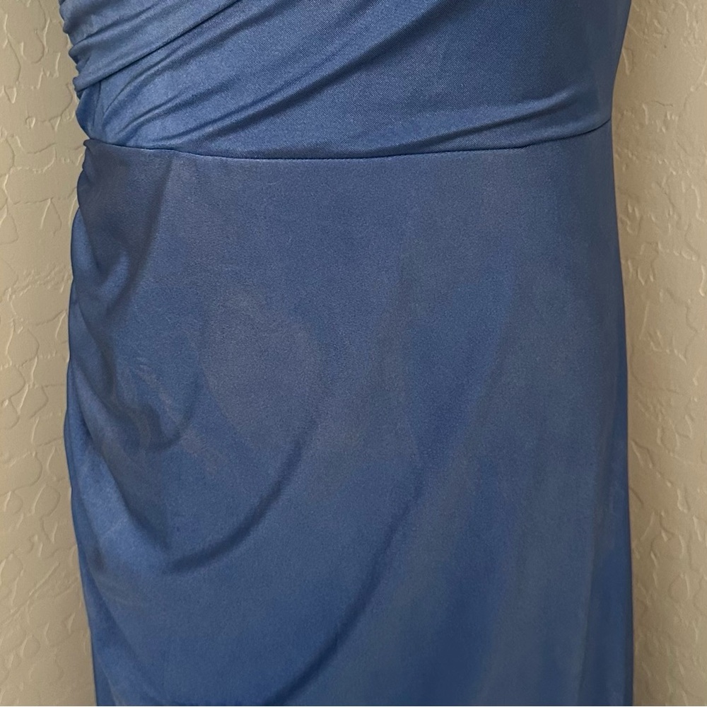 🔴FINAL CLEARANCE NEW JOVANI SZ 14 BLUE FRONT SLIT FORMAL EVENING GOWN DAMAGED - Picture 6 of 16